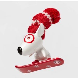 Target Bullseye riding snowboard Ornament